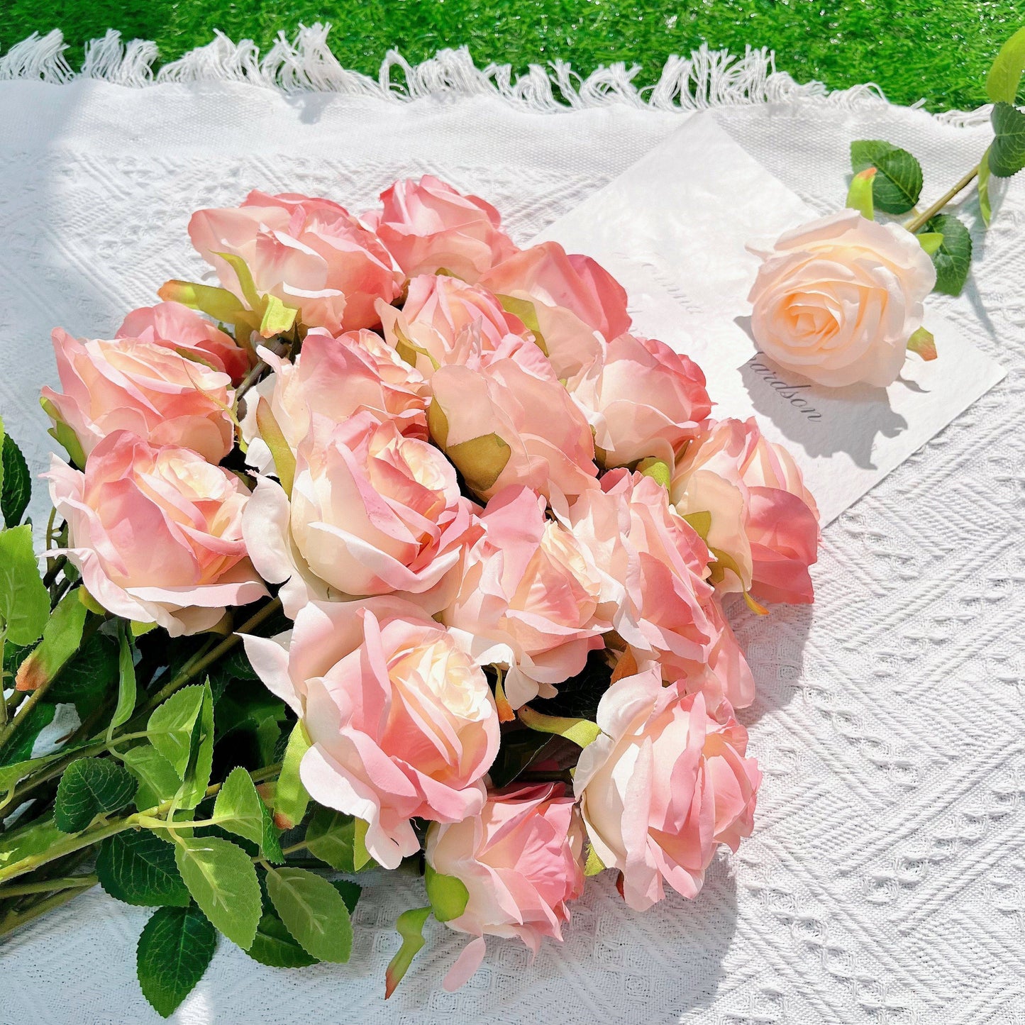 12pcs Artificial Roses, Faux Flowers, Simulation Flower for Living Room, Bedroom, Wedding Bouquet, Office, House DIY Decor, Fake Flowers for Vase Decoration, Room Decor, Home Decor