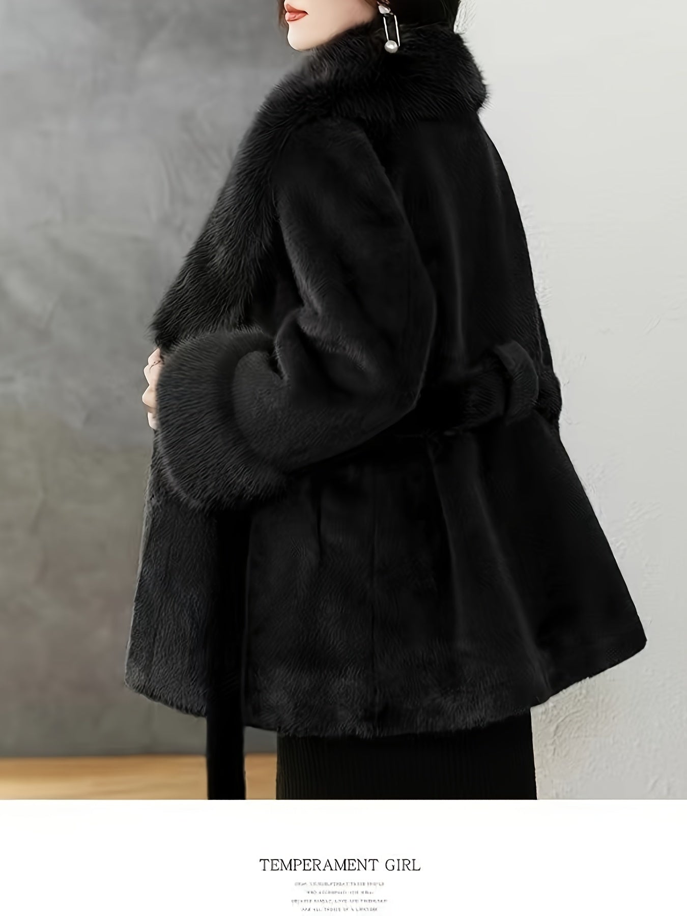 Chic Teddy Coat - Soft, Thermal, Fluffy, Belted, Lapel, Long Sleeve, Water-Resistant, Windproof, Fall & Winter Essential - Women's Clothing for Cold Weather
