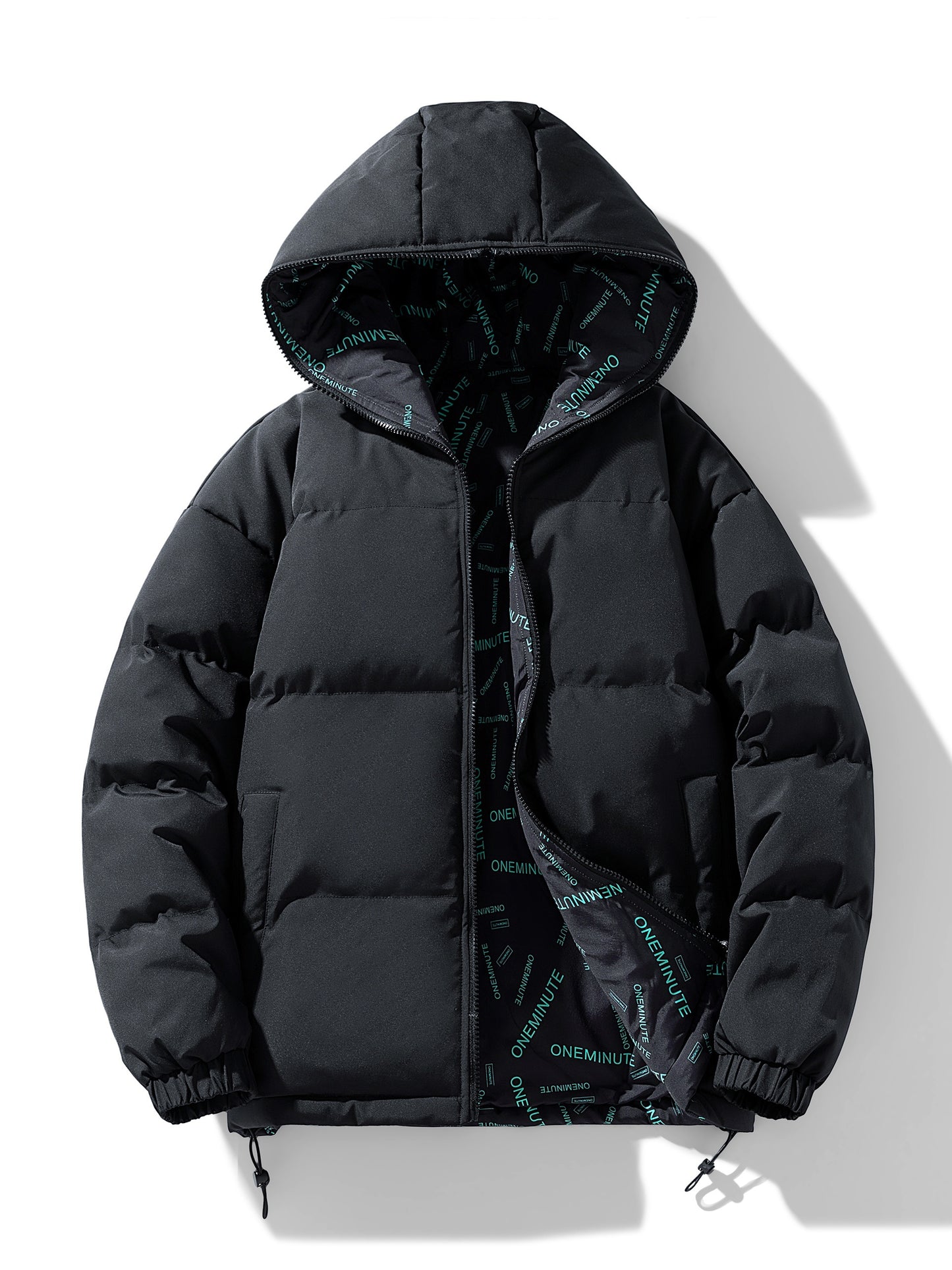 Men's Casual Reversible Padded Jacket, Warm Thick Coat For Fall Winter