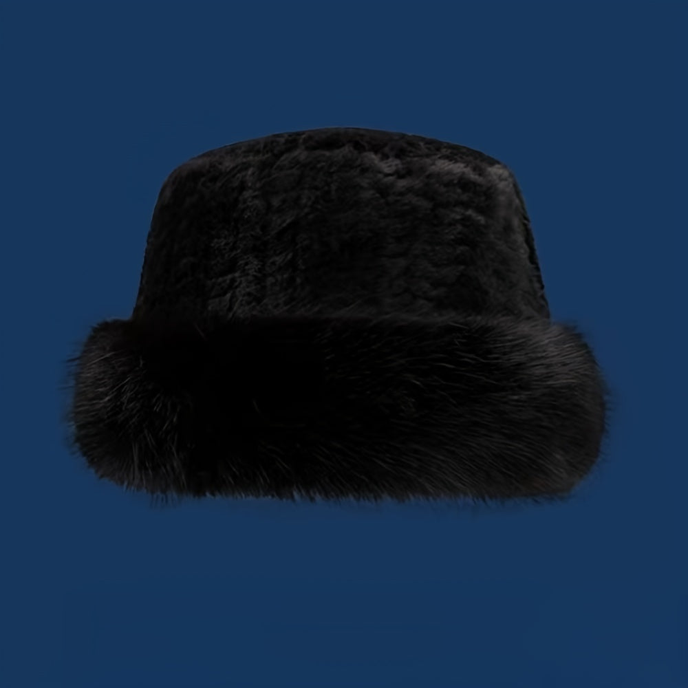 1pc Ultra-Warm Furry Fisherman Hat with Luxurious Plush Lining - Windproof, Soft & Comfortable - Adorable Buckle Design - Perfect Winter Accessory & Christmas Gift