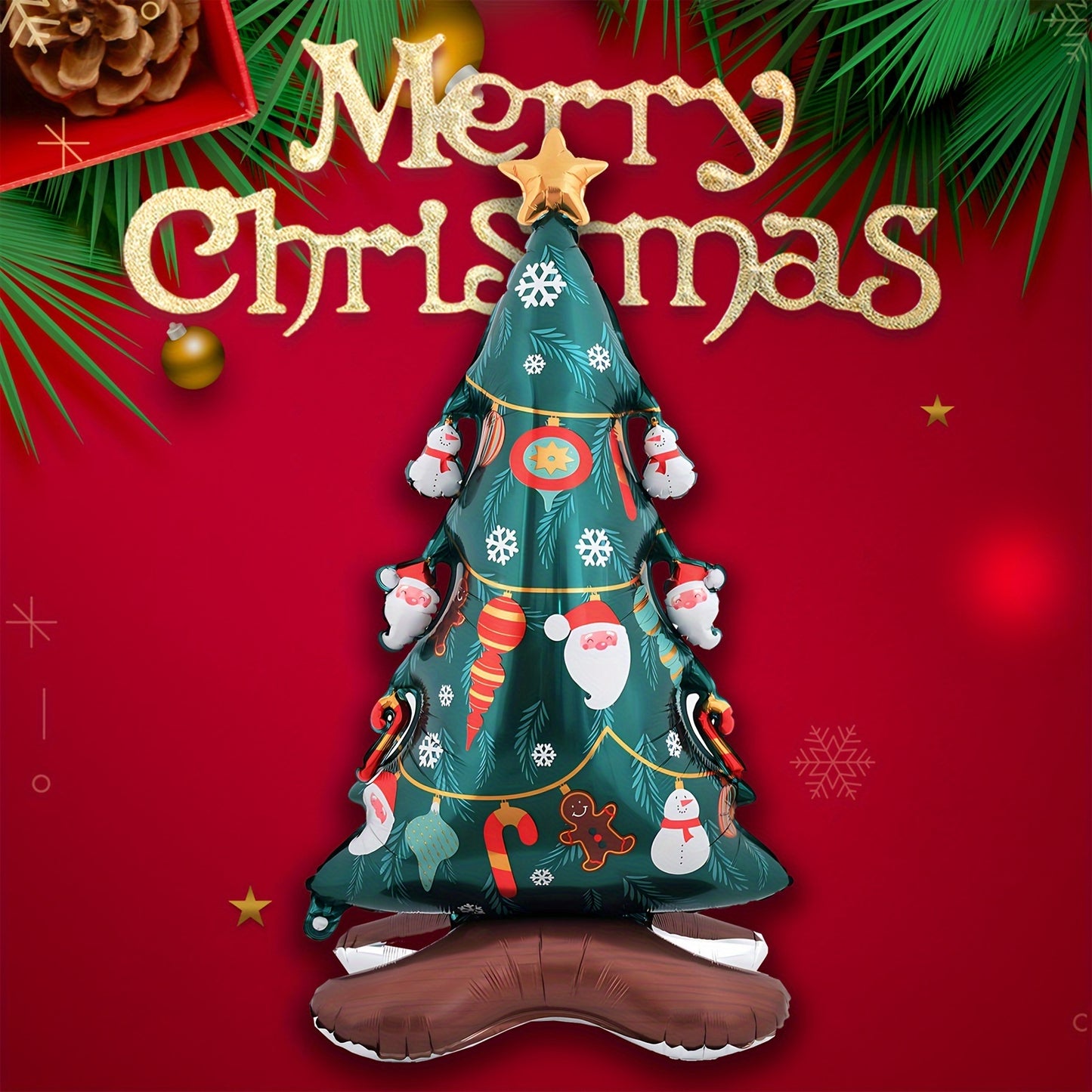 Giant Christmas Tree Foil Balloon - Perfect for Holiday Parties, Home & Office Decor | Self-Sealing, No Power Needed