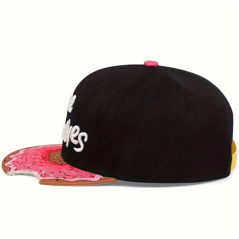 1pc Punk Style Men & Women Adjustable Hip-hop Hat - Water-Resistant PVC Coated, Non-Stretch Polyester Fabric, Knitted, Hand Washable, Casual Sun Baseball Cap, Perfect Gift for Men & Women