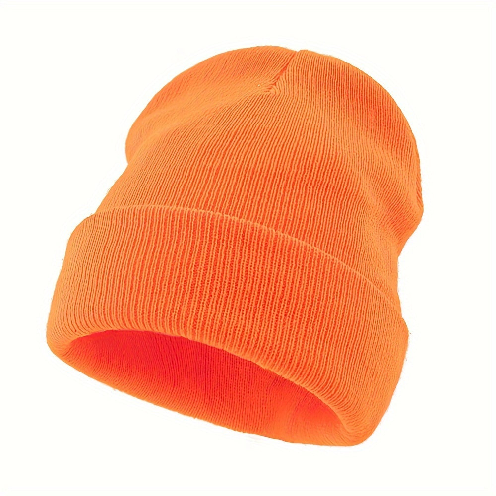 1pc Men's Warm and Cozy Solid Color Large Knitted Beanie - Skullies & Beanies with Elastic Fit for Outdoor Activities - Ideal Gift Choice for Winter