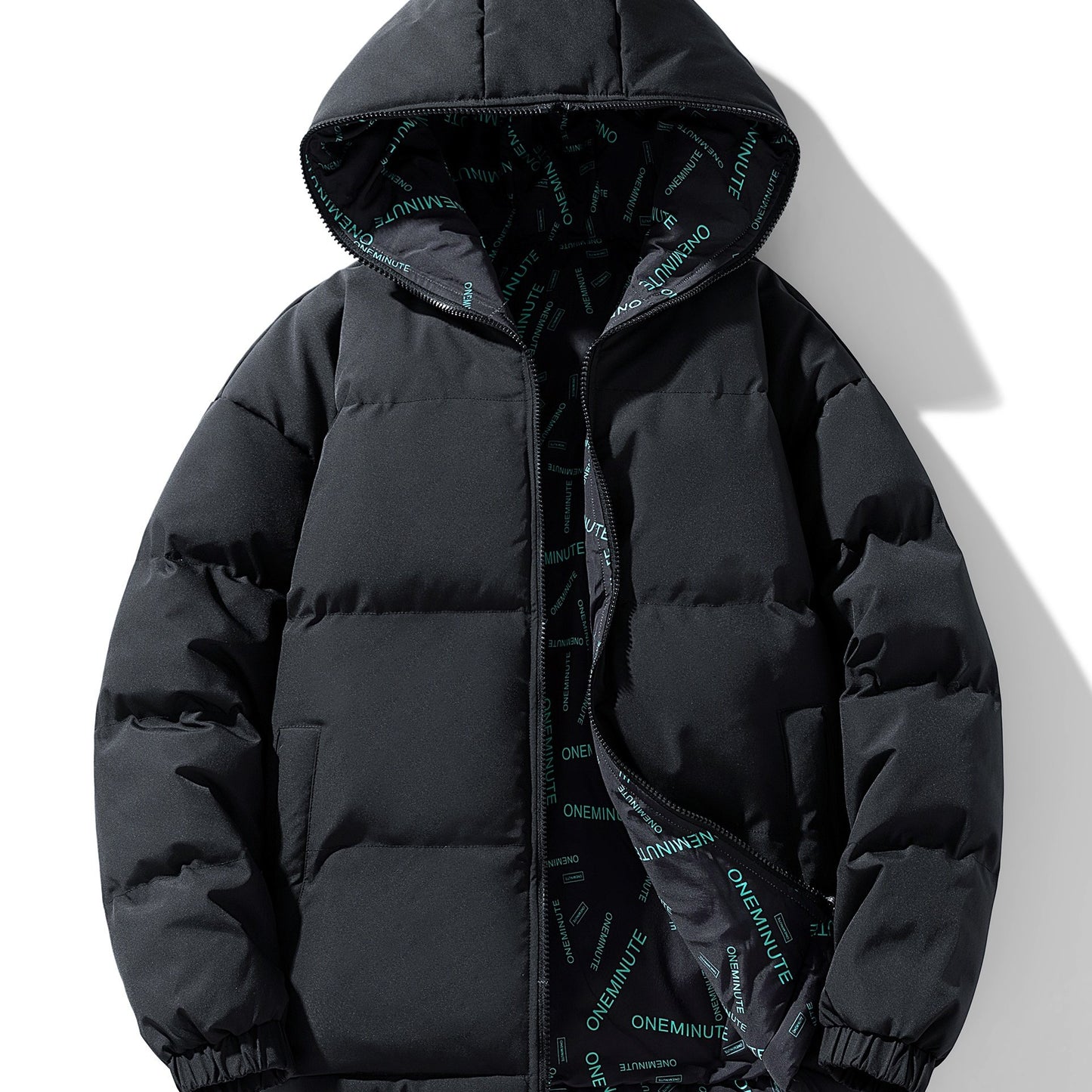 Men's Casual Reversible Padded Jacket, Warm Thick Coat For Fall Winter