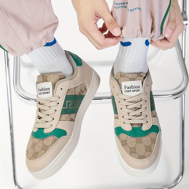 Men's Retro-Inspired Fashion Sneakers - Lightweight, Versatile Sneakers for All Seasons, Lace-Up, Rubber Sole