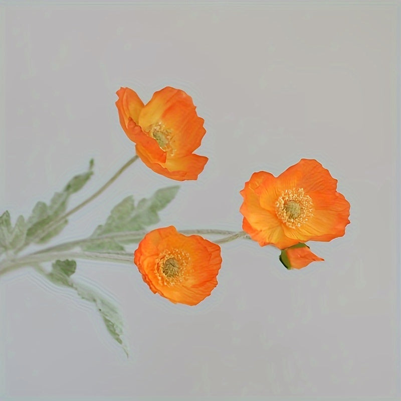 8-Pack Real-Touch Artificial Poppies Flowers - Vibrant, Lifelike, and Durable Plastic Floral Arrangements for Versatile Fall and All-Season Decor - Perfect for Reunion, Home, Living Room, Christmas, Halloween, Easter, Hanukkah, and Thanksgiving Decoration