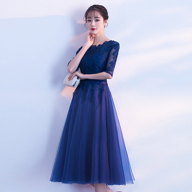 VSKKV Annual Party Evening Dress Women Spring New Banquet Temperament Elegant Party Host Slim Long Dress