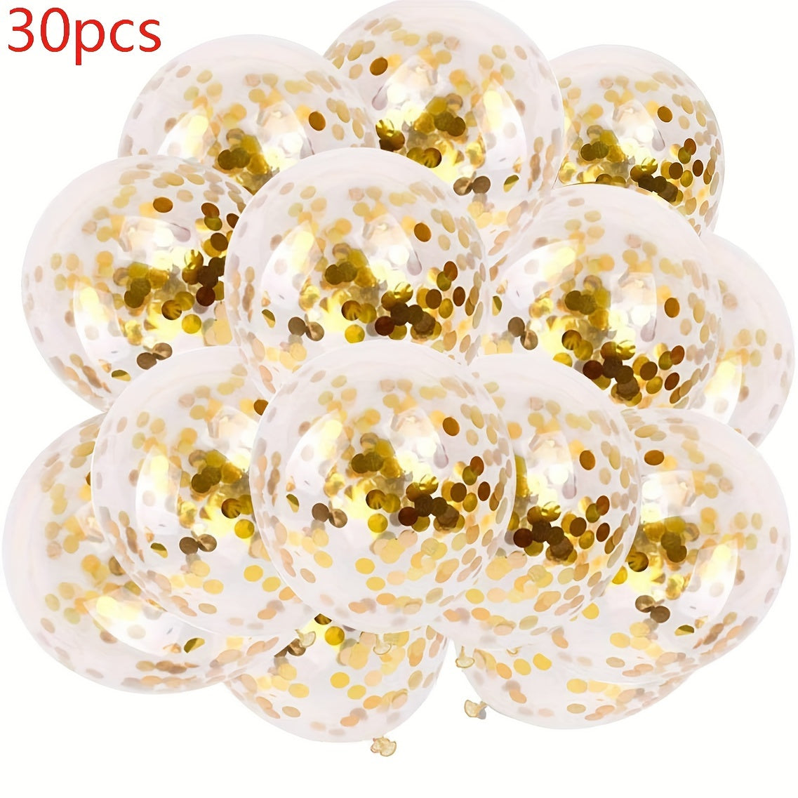 12pcs/30pcs Golden Confetti 12-Inch Latex Balloons for Perfect Party Decorations - Graduation, Weddings, Birthdays