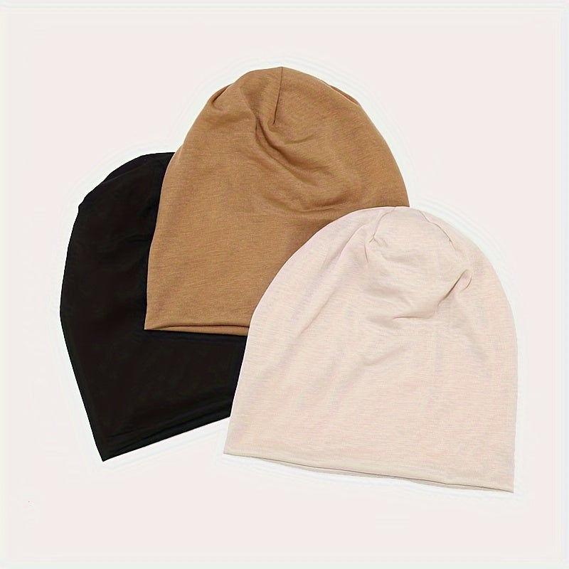 1pc Cozy Stretchy Slouch Beanie Hat - Soft, Warm, and Fashionable Winter Accessory for Men & Women - Polyester Fiber Filled, Knitted, Solid Color, One Size Fits Most Gift