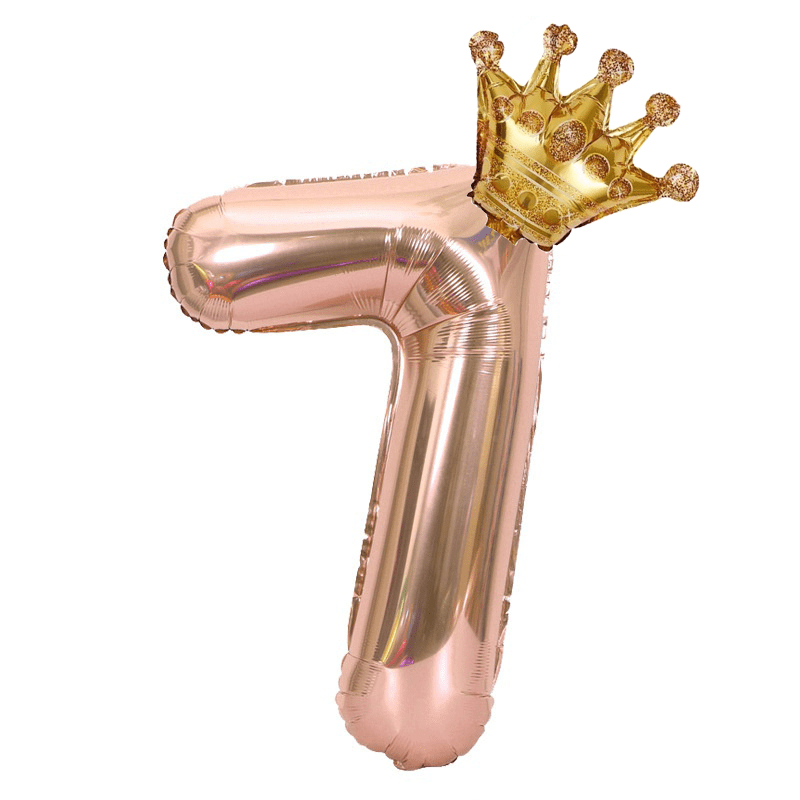 1 Pack/2pcs, 32in Rose Golden Number Crown Balloon, Birthday Decoration Balloon Party Decoration Balloon For Halloween Christmas Christmas, Halloween, Thanksgiving Day Gift
