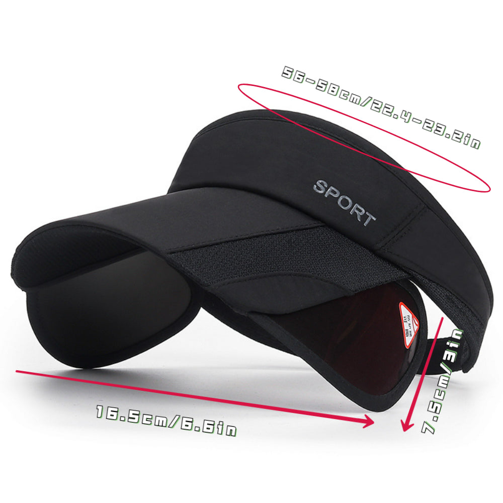 Quick-Fit Retractable Visor Cap - Wide-Brim Sunshade for Golf, Beach & Tennis - UV-Blocking, Ventilated, Anti-UV Protection - Ideal for Men & Womens Outdoor Adventures
