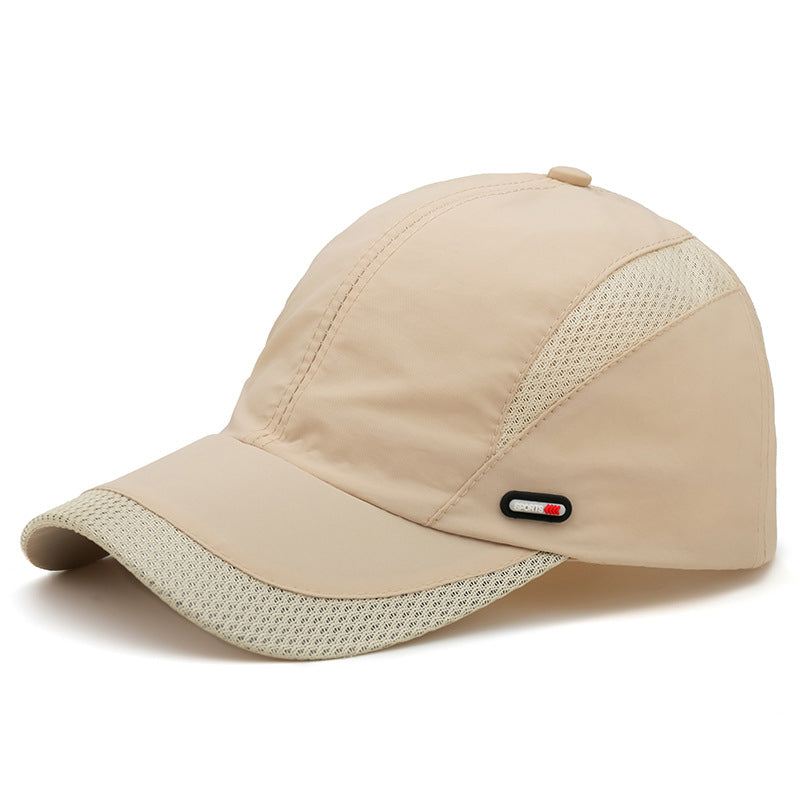 Spring/Summer Breathable Mesh Snapback Baseball Cap - Men's Sporty Dad Fishing Hat with Adjustable Strap and Classic Black Color - Perfect for Outdoor Activities