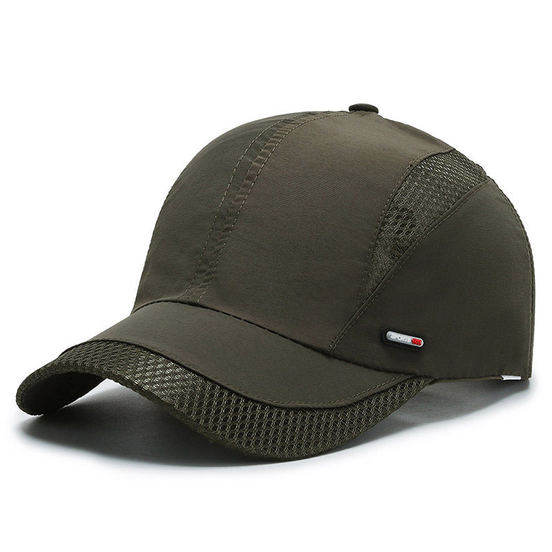 Spring/Summer Breathable Mesh Snapback Baseball Cap - Men's Sporty Dad Fishing Hat with Adjustable Strap and Classic Black Color - Perfect for Outdoor Activities
