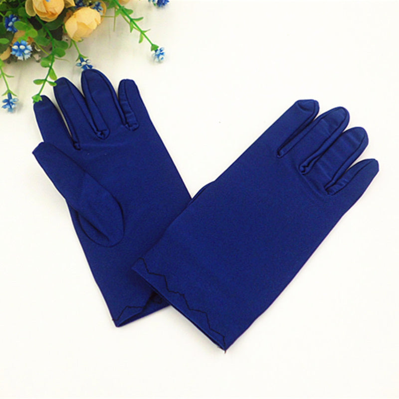Minimalist Solid Color Etiquette Gloves Short Elastic Warm Split Finger Gloves Autumn Winter Casual Outdoor Riding Gloves