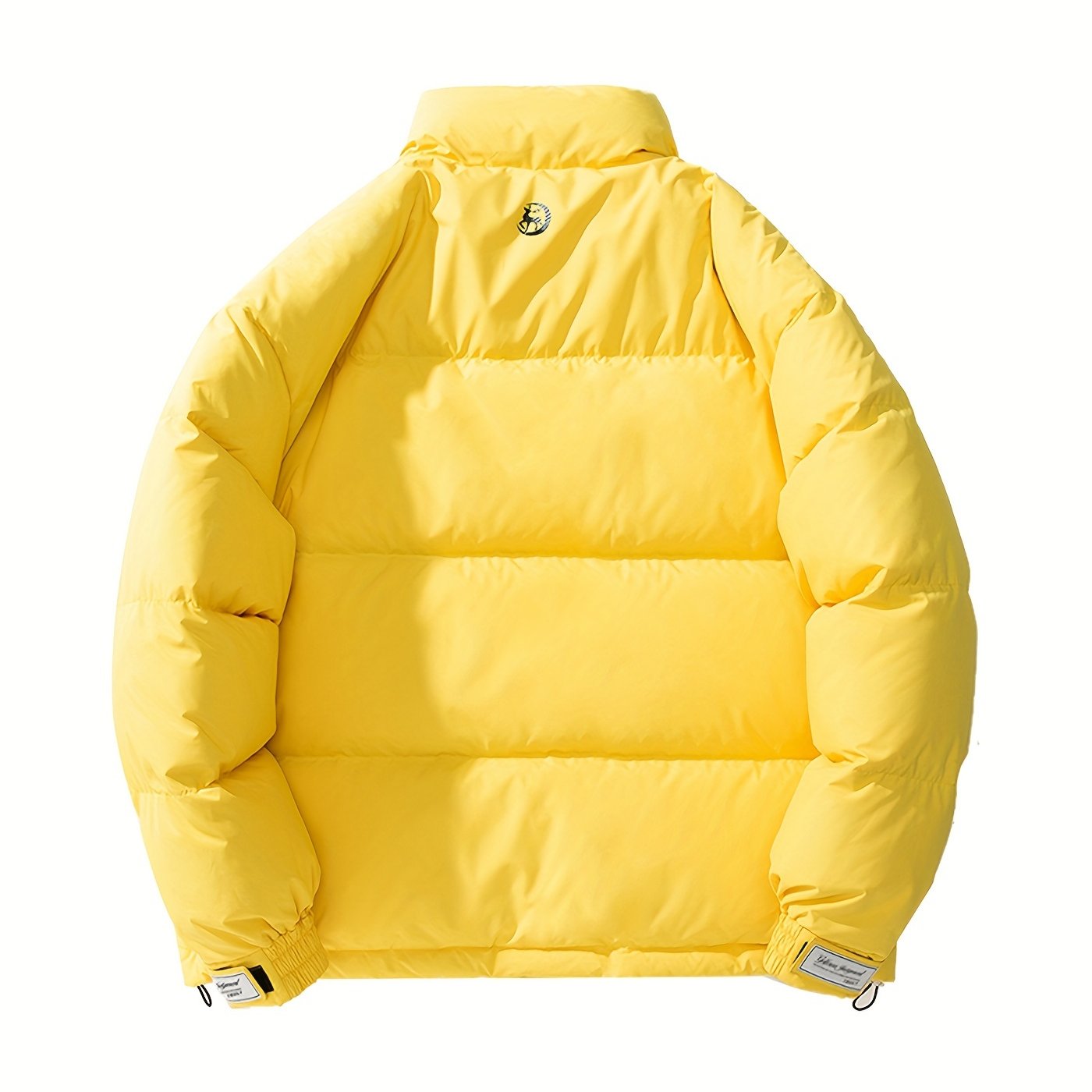 Men's Loose Solid Down Jacket With Pockets, Casual Breathable Lapel Zip Up Long Sleeve Warm Outwear For Winter Outdoor Activities