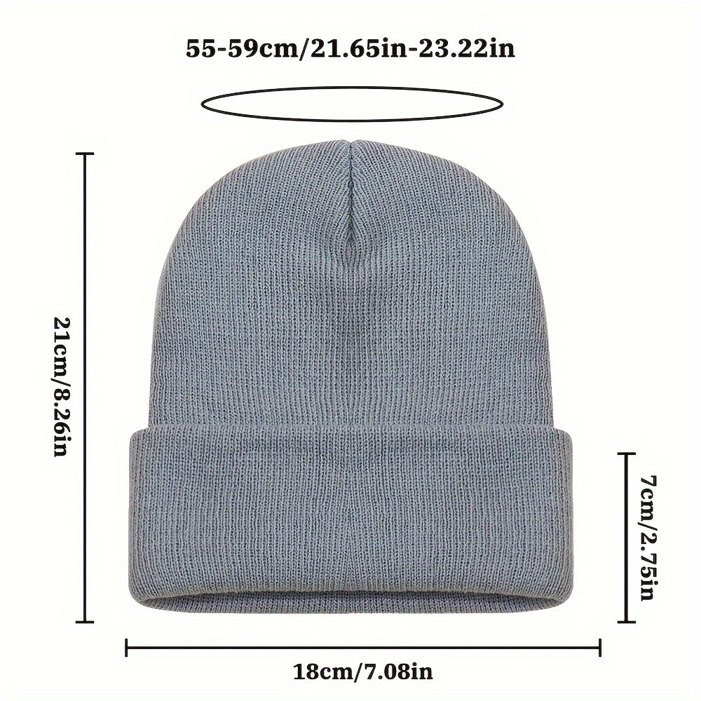 1pc Men's Warm and Cozy Solid Color Large Knitted Beanie - Skullies & Beanies with Elastic Fit for Outdoor Activities - Ideal Gift Choice for Winter