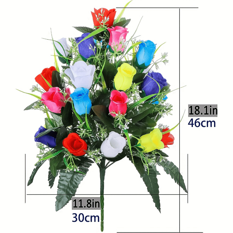 Elegant Artificial Rose Graveyard Flowers - Perfect for Memorials, Funerals & Cemetery Decor