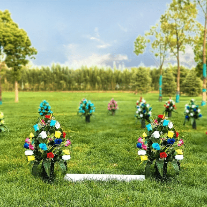 Elegant Artificial Rose Graveyard Flowers - Perfect for Memorials, Funerals & Cemetery Decor