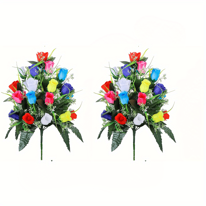 Elegant Artificial Rose Graveyard Flowers - Perfect for Memorials, Funerals & Cemetery Decor