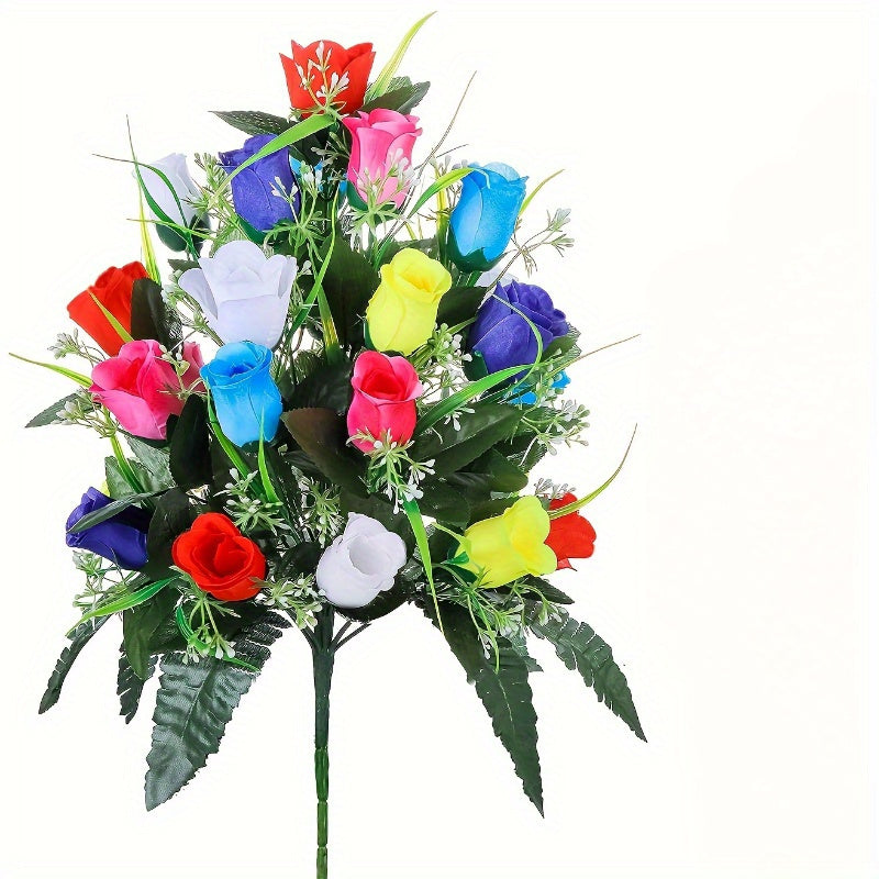 Elegant Artificial Rose Graveyard Flowers - Perfect for Memorials, Funerals & Cemetery Decor