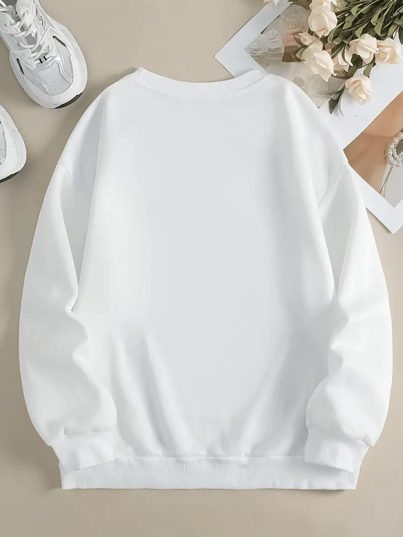 Ho Ho No - Funny Bad Cat Christmas, Gich Woman's Cozy Classic Print Pullover Sweater, Casual Long Sleeve Crew Neck Sweater