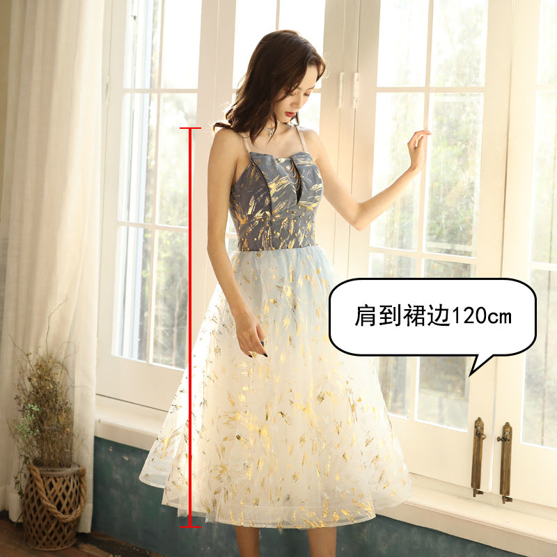 VAKKV Evening Dress New Banquet Temperament Elegant Texture Long Female Daily Style Student Host Formal Dress