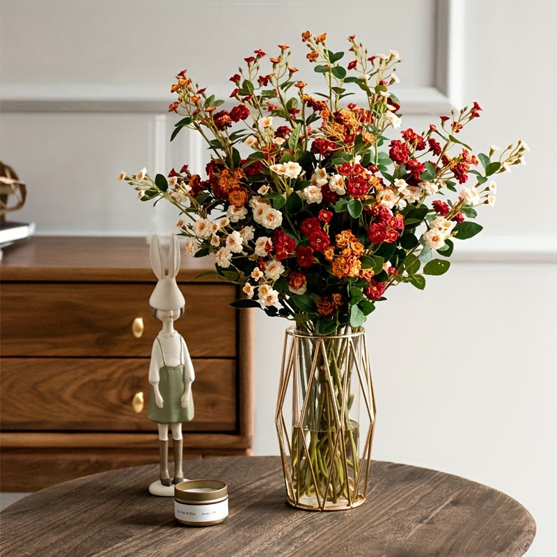 6-Pack Realistic Touch Artificial Roses, Mixed Faux Flowers for Wedding and Engagement Centerpiece, Home Decor, Farmhouse Living Room, Christmas, Thanksgiving, Valentine's Day - Plastic, Tabletop, No Container, Multi-Room Use