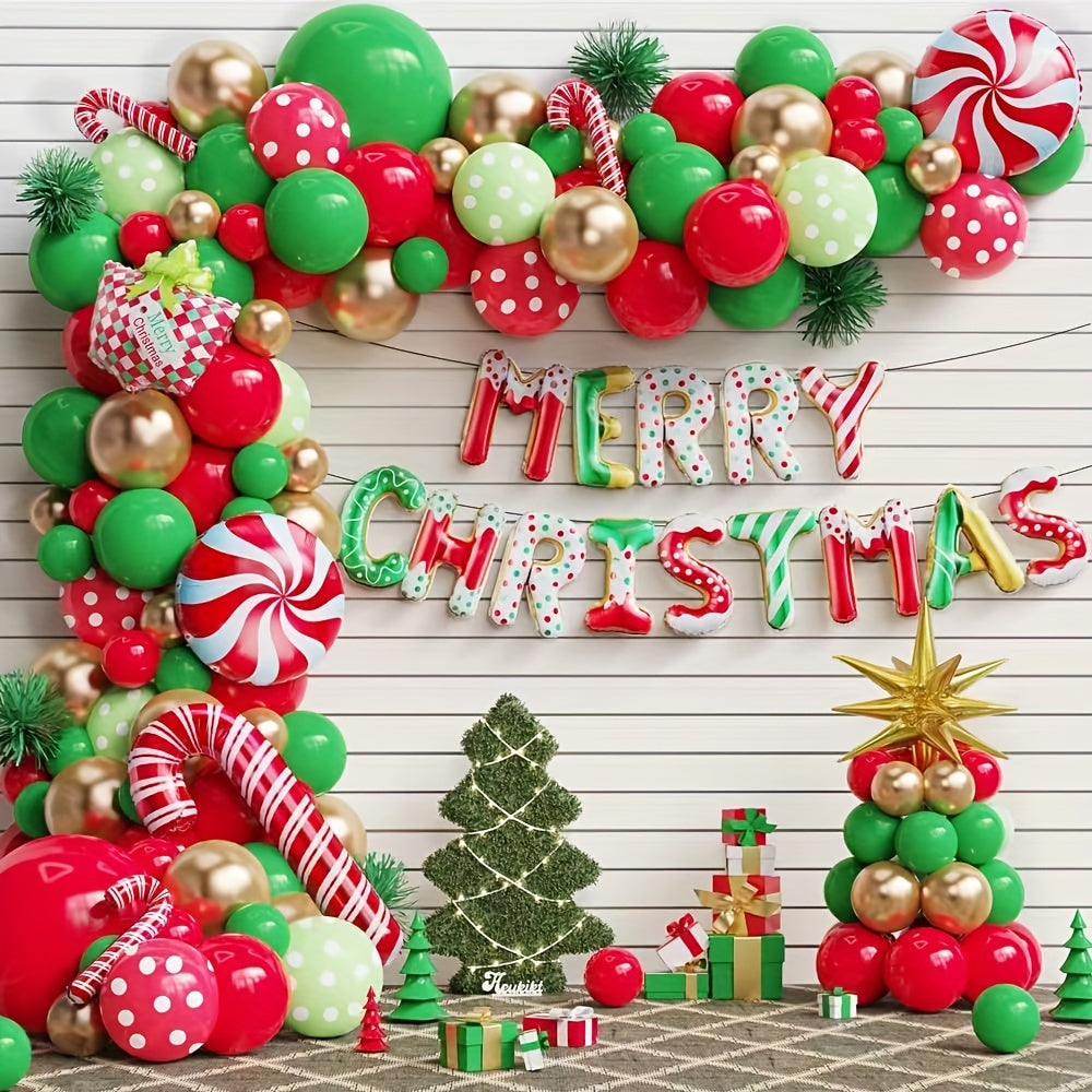 14pcs Merry Christmas Aluminum Foil Letter Balloons Set - Mixed Color Themed Party Decorations for Christmas, New Year & Weddings - Durable, Non-Electric, Carnival Inspired Designs for Ages 14+