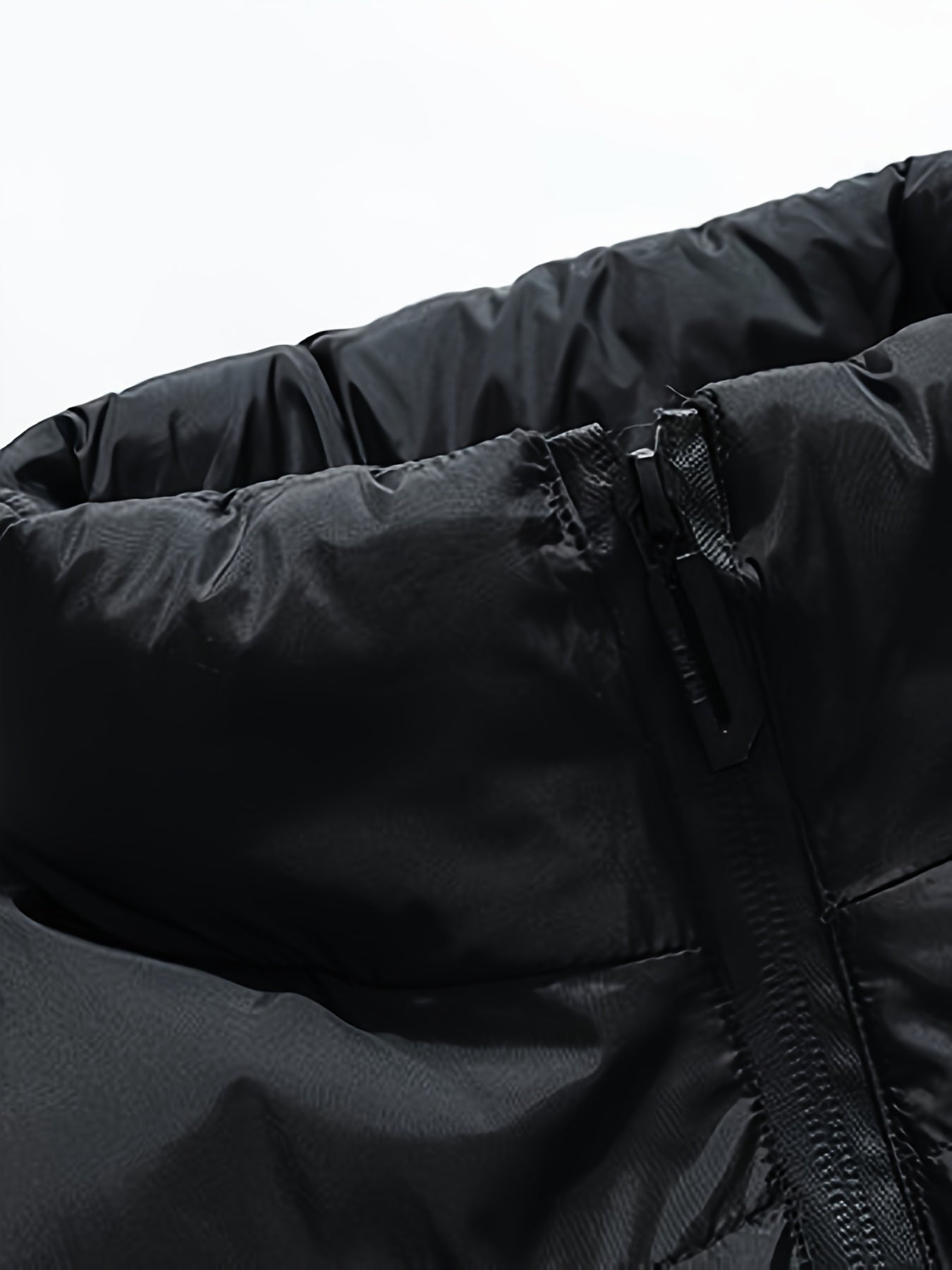 Men's Solid Sleeveless Stand Collar Down Jacket Vest With Zip Up And Pockets, Casual And Warm Tops For Autumn And Winter Wear