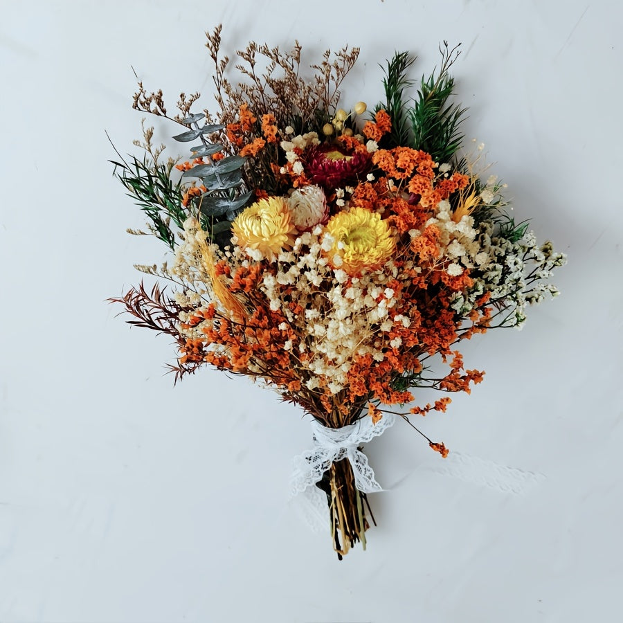 48pcs Boho Chic Artificial Pampas Grass Bouquet - Includes Starry Sky, Daisy & Rabbit Tail Flowers for Home Decor, Weddings, Parties, and Seasonal Celebrations
