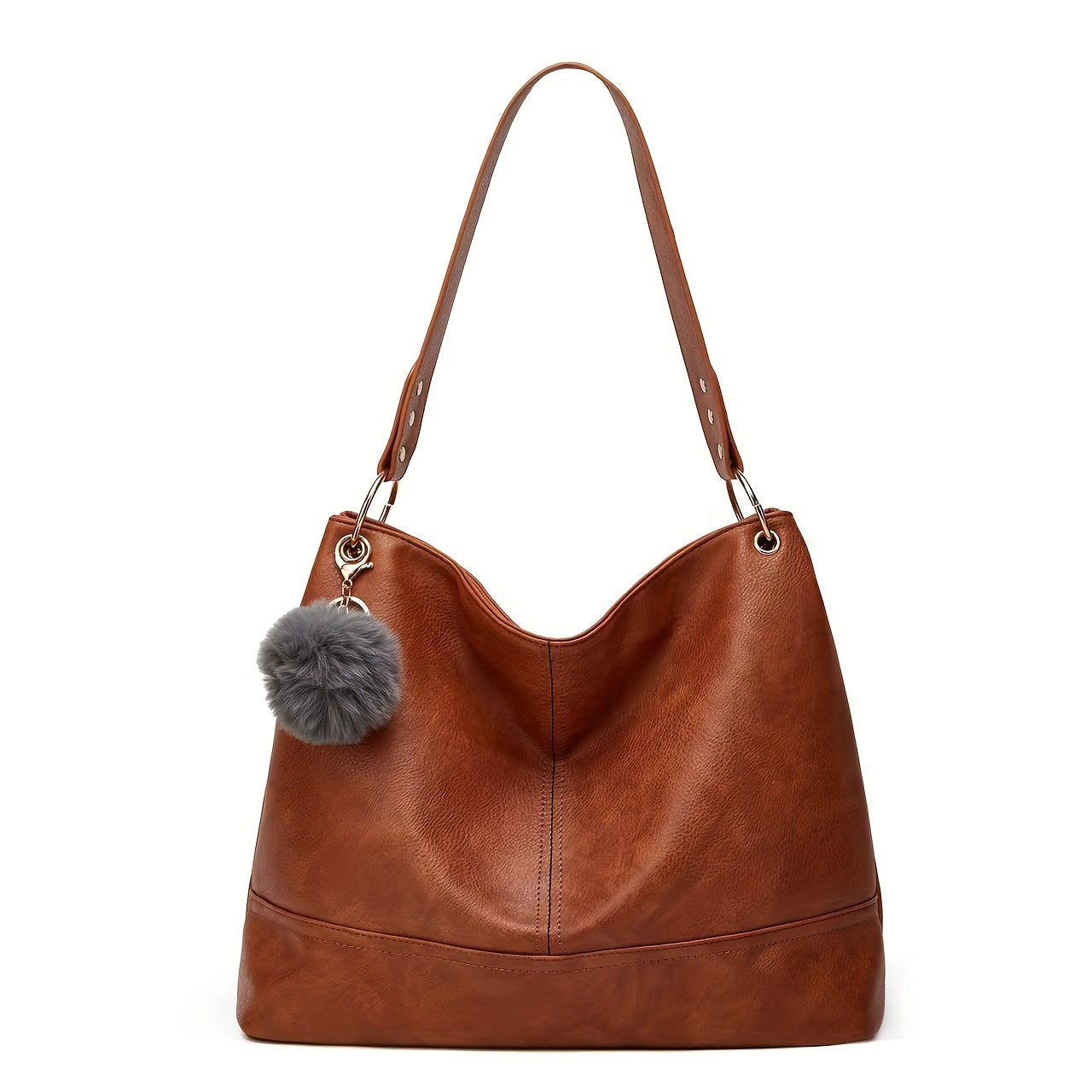 Vintage Color Contrast Hobo Bag, Retro Large Capacity Tote Bag, Women'S All-Match Shoulder Bag & Purse