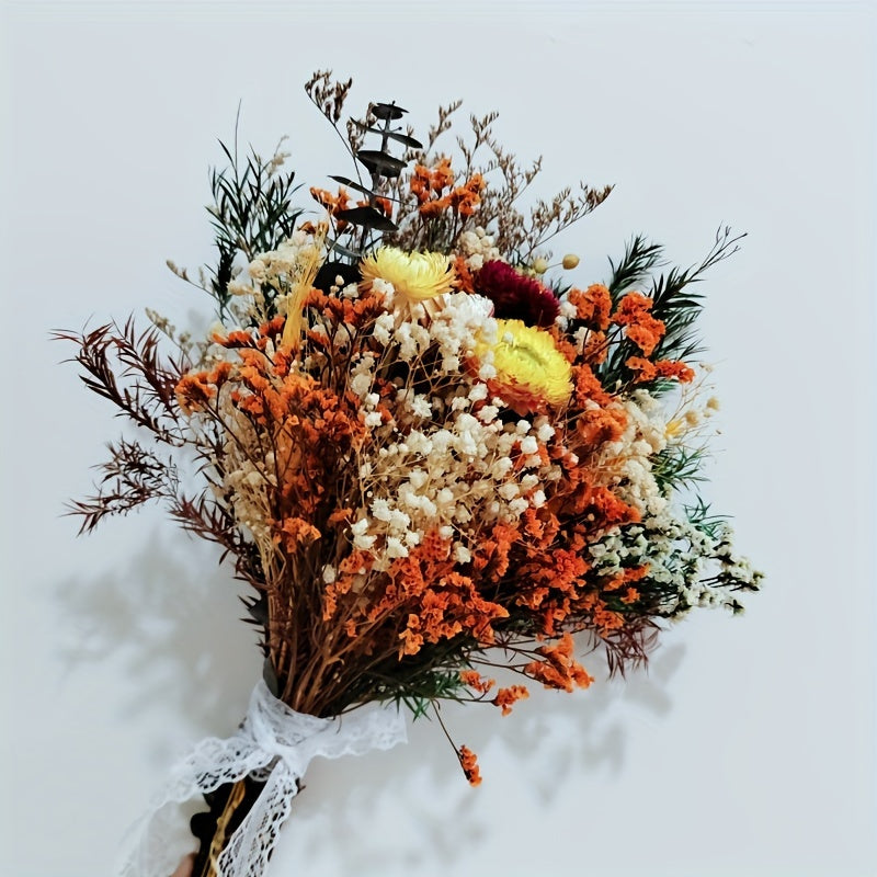 48pcs Boho Chic Artificial Pampas Grass Bouquet - Includes Starry Sky, Daisy & Rabbit Tail Flowers for Home Decor, Weddings, Parties, and Seasonal Celebrations