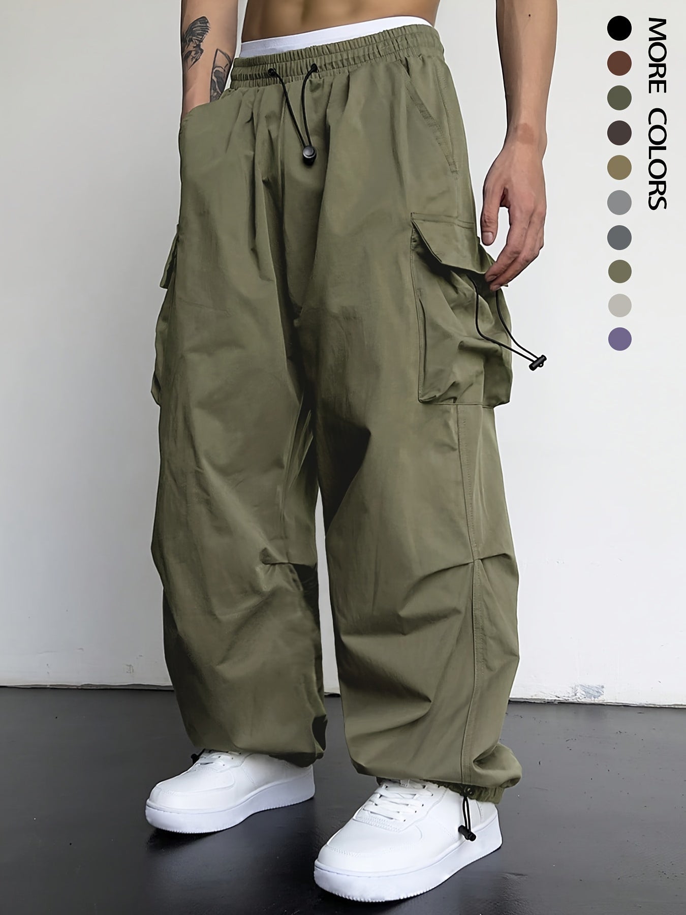 Men's Chic Y2k Loose Fit Cargo Pants - Flap Pocket, Comfortable, Relaxed Style, Streetwear-Inspired, Versatile, and Practical - Perfect for Casual Daily Wear