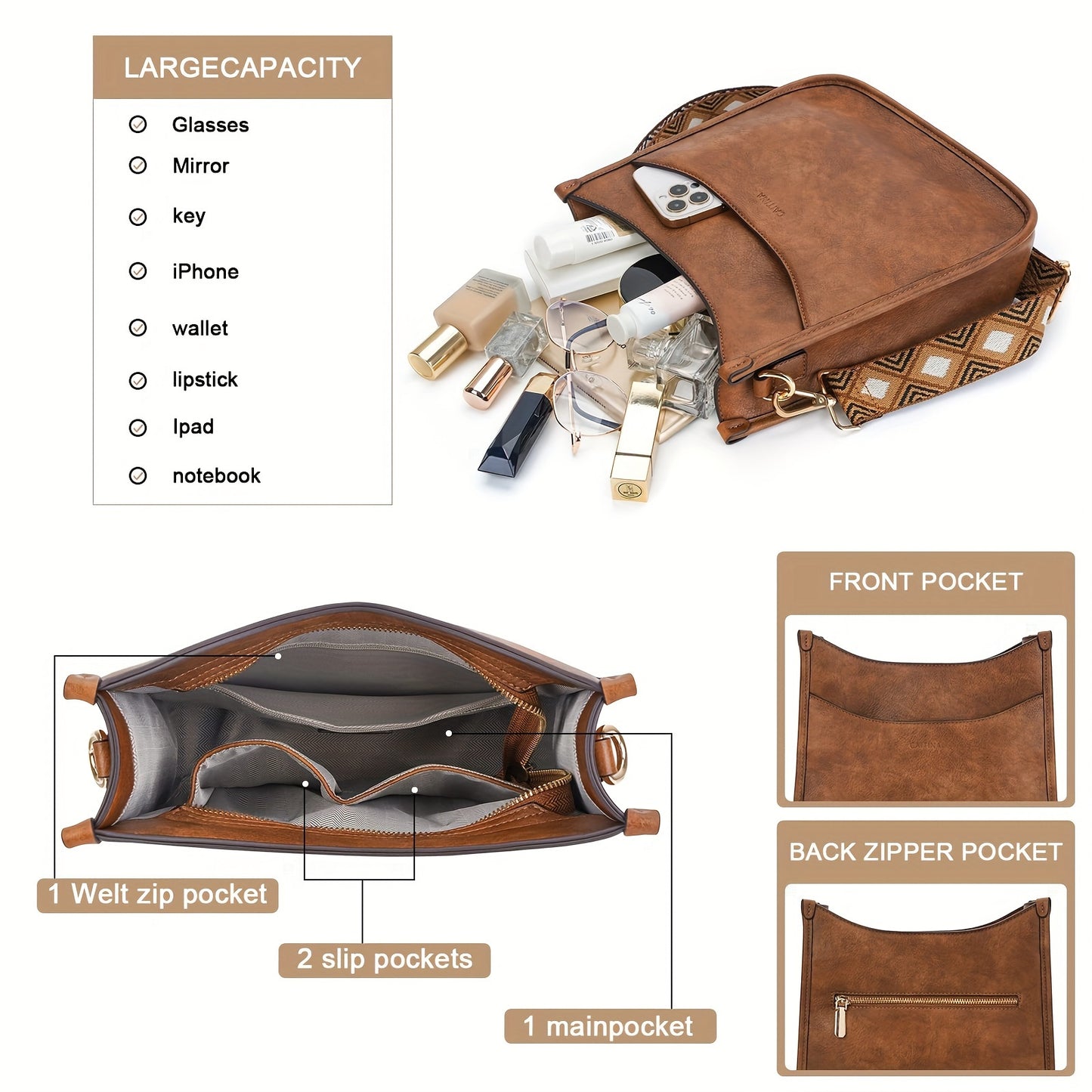 Stylish Shoulder Bag - Adjustable Strap, Spacious Interior, Perfect for Daily Commute and Travel Use, Comfortable and Versatile Women's Fashion Handbag