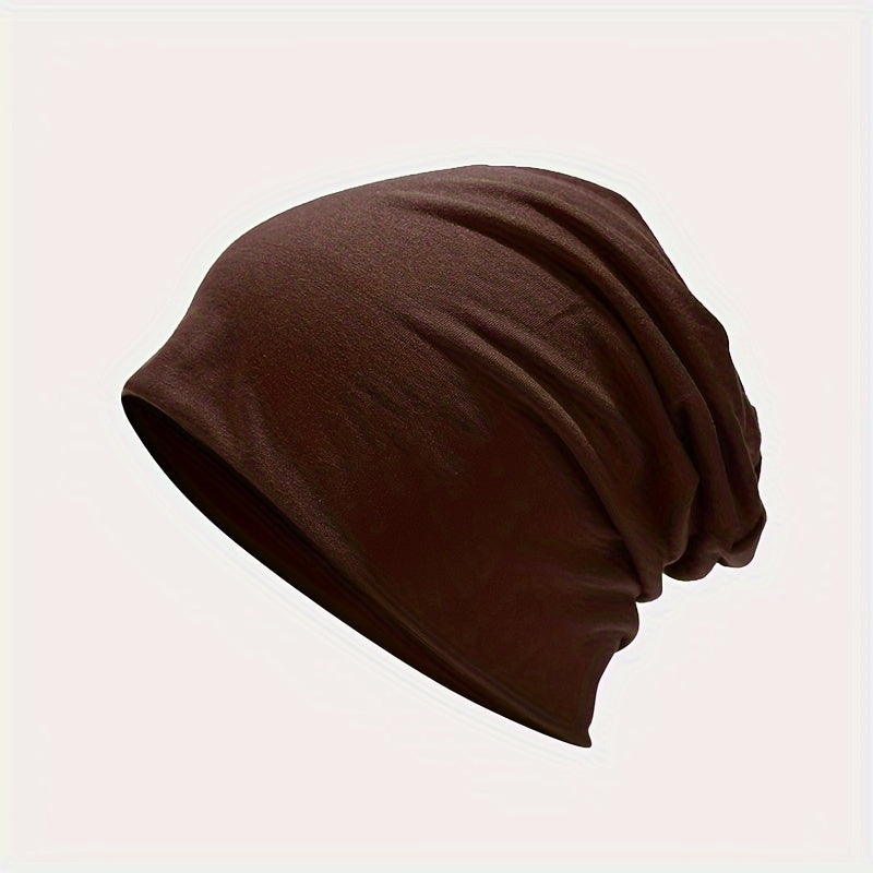 1pc Cozy Stretchy Slouch Beanie Hat - Soft, Warm, and Fashionable Winter Accessory for Men & Women - Polyester Fiber Filled, Knitted, Solid Color, One Size Fits Most Gift