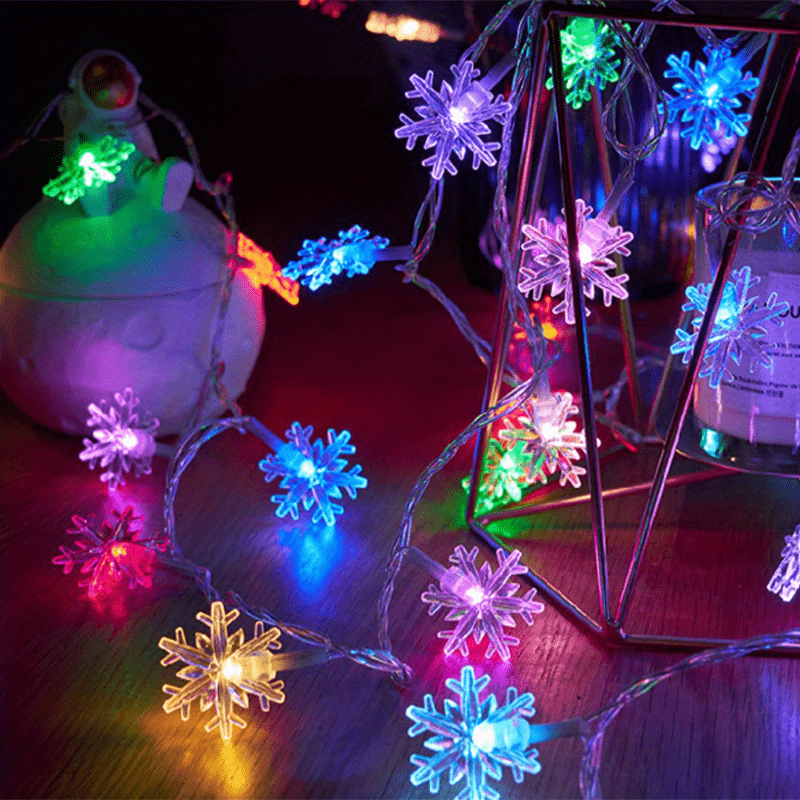 1pc, LED Christmas Snowflake String Lights, Party Decor Lights, Christmas Ornaments, Holiday Accessory, Birthday Party Supplies, Room Decor, Christmas Gifts, Home Decor, Scene Decors