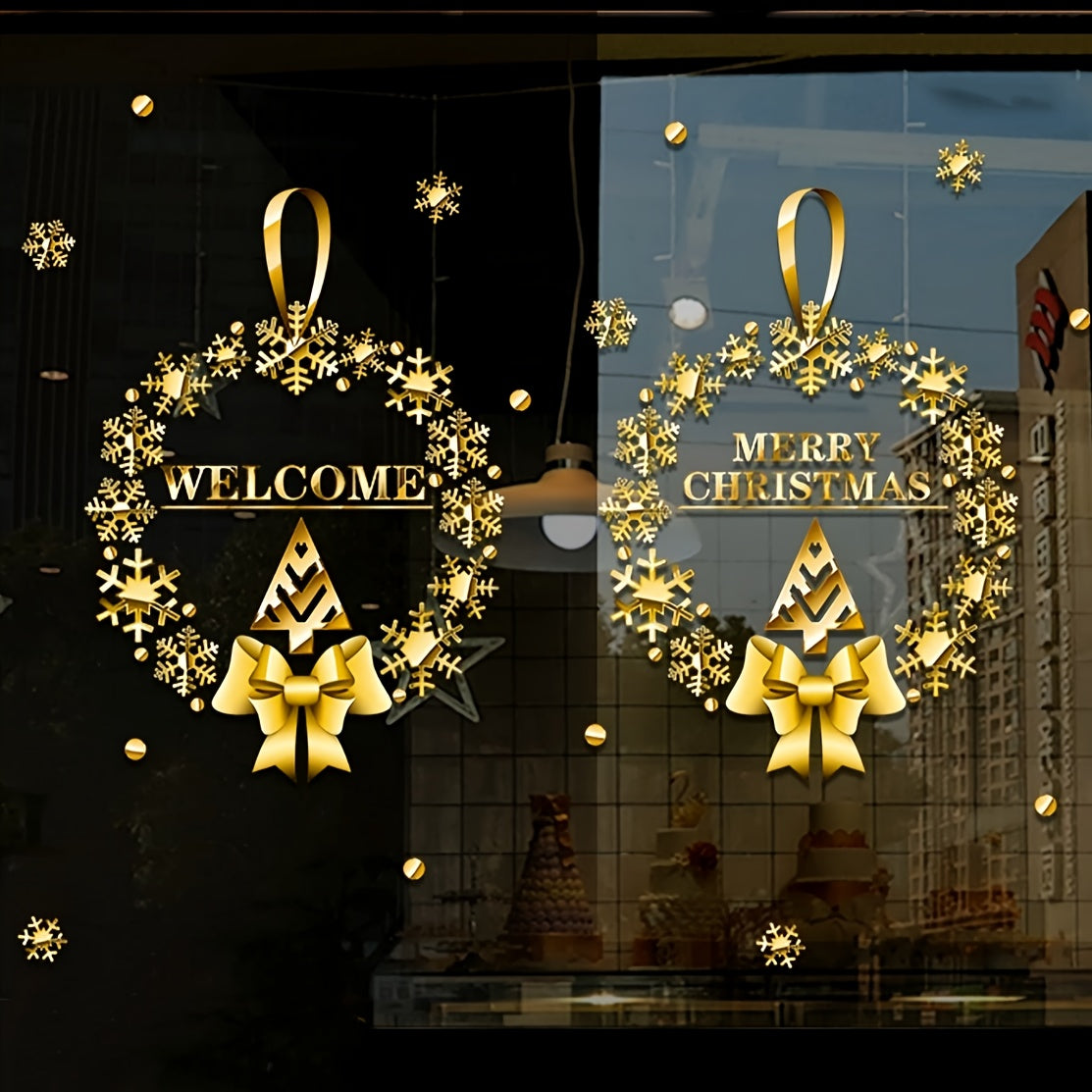 1pc, Christmas Decorations Static Stickers, Window Stickers Pull Flags Glass Window Christmas Tree Stickers Creative Atmosphere Scene Layout, Scene Decor, Festivals Decor, Home Decor, Corridors Decor, Offices Decor, Yard Decor, Christmas Decor