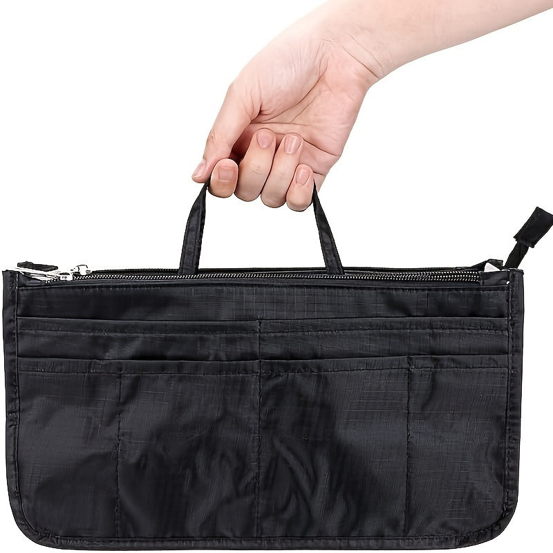 13-Pocket Purse Organizer Insert for Handbags, Nylon Bag Organizers Inside Tote Pocketbook with Spacious Compartments