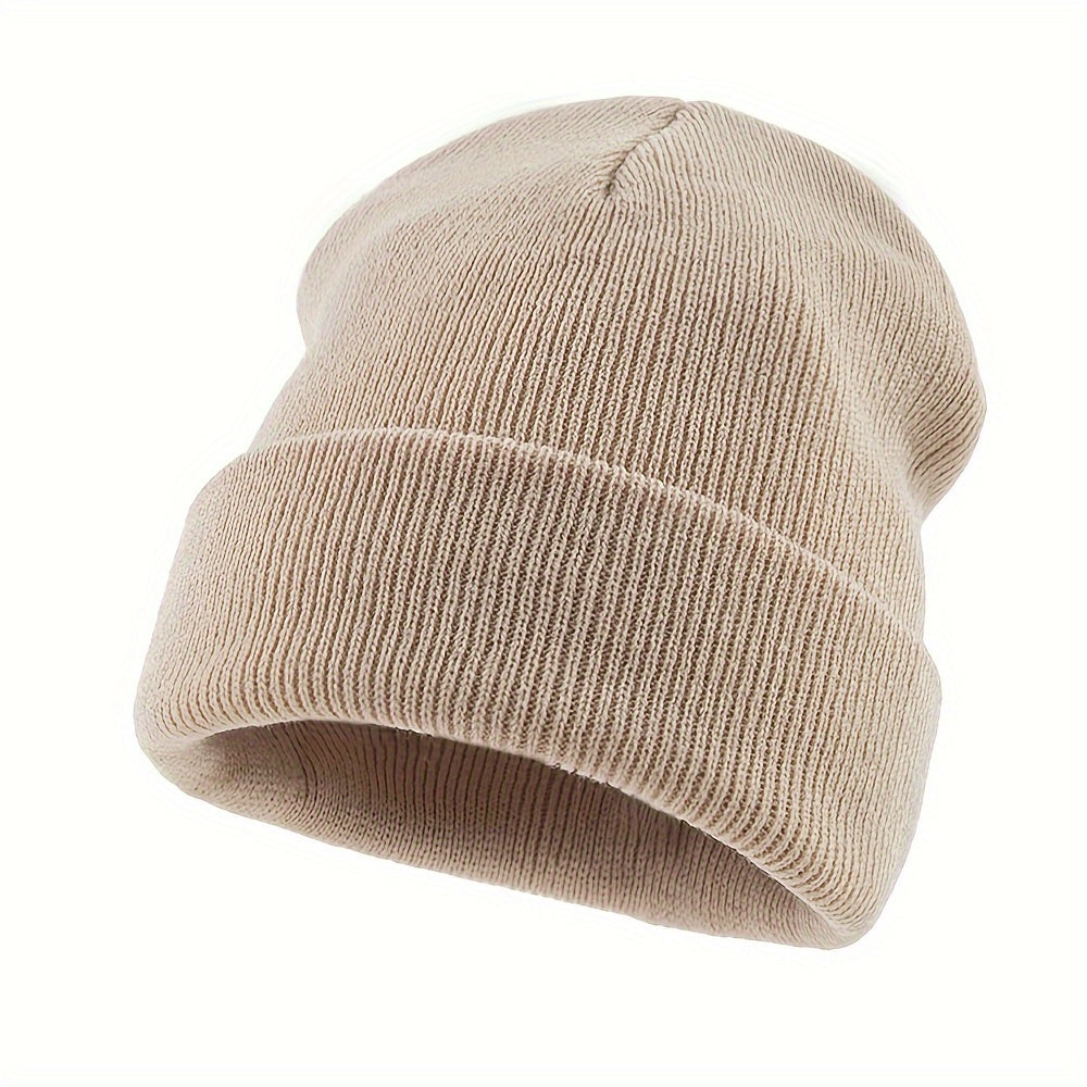 1pc Men's Warm and Cozy Solid Color Large Knitted Beanie - Skullies & Beanies with Elastic Fit for Outdoor Activities - Ideal Gift Choice for Winter