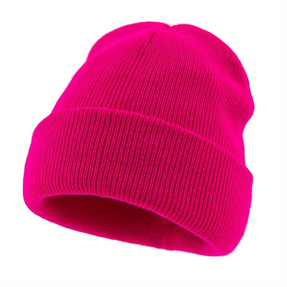 1pc Men's Warm and Cozy Solid Color Large Knitted Beanie - Skullies & Beanies with Elastic Fit for Outdoor Activities - Ideal Gift Choice for Winter
