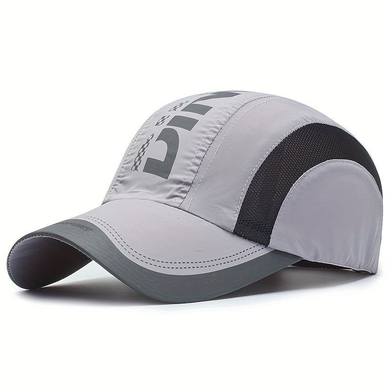 Lightweight Polyester Fashion Baseball Cap - Breathable Mesh, Quick-Dry, UV Protection, Adjustable Snapback - Unisex Outdoor Sports Hat with Alphabets Pattern