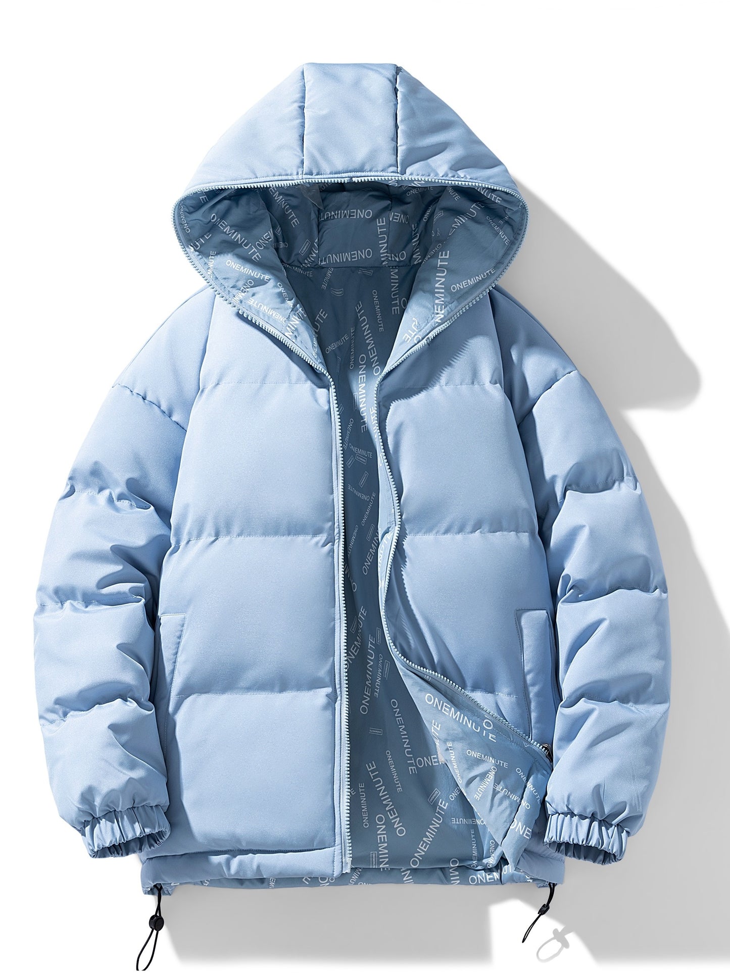Men's Casual Reversible Padded Jacket, Warm Thick Coat For Fall Winter