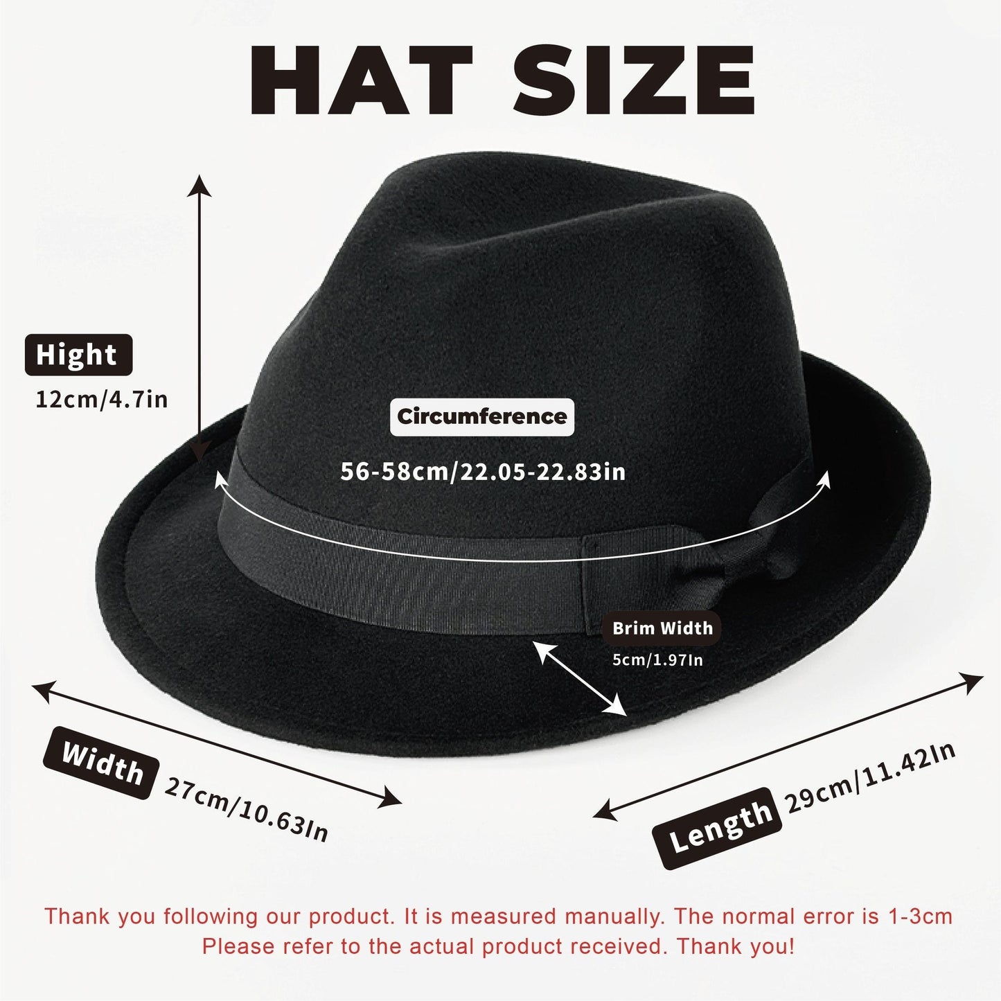 1pc Stylish Mens Short Brim Fedora Hat - Fashionable & Versatile - Ideal Gift Choice for Special Ones
