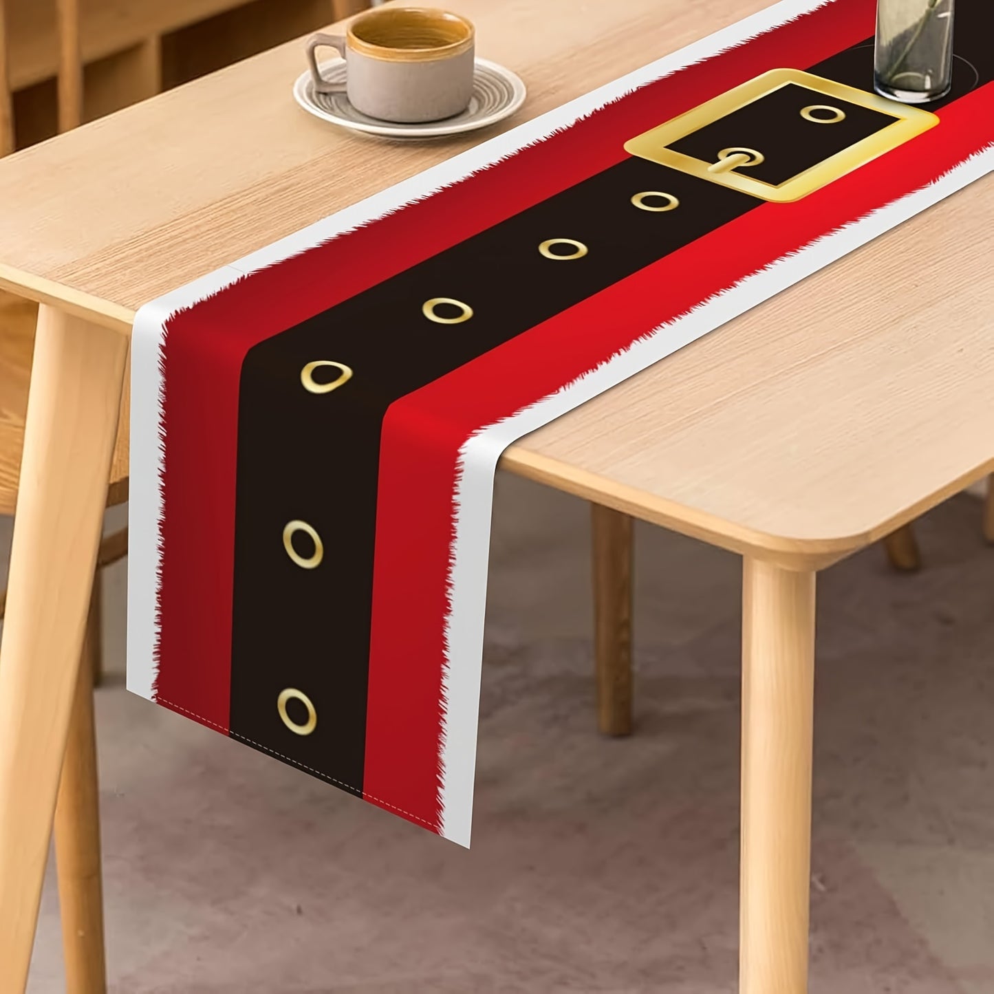 Festive Red and Black Linen Christmas Table Runner - Farmhouse Holiday Dining Decor for Indoor & Outdoor Celebrations