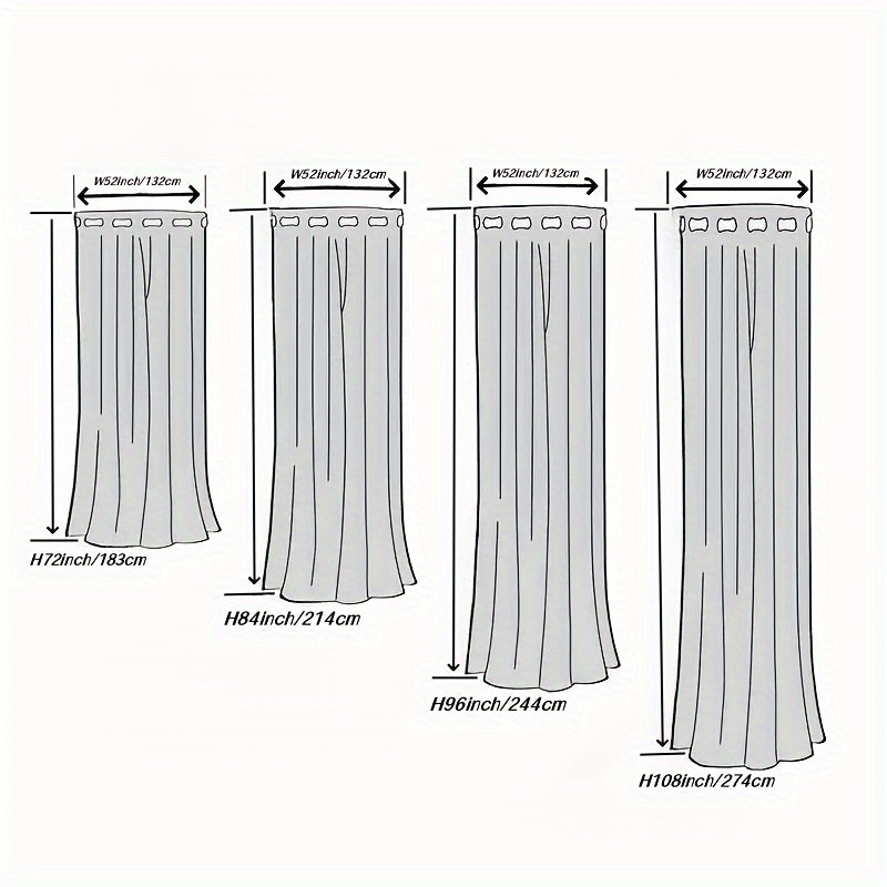 2PCS Holiday Daily Decoration Fabric Curtains, Grommet Top Solid Color Shading Curtain, Living Room Curtains, Bedroom Curtains, Office Home Decoration, Thermal Insulation Curtains