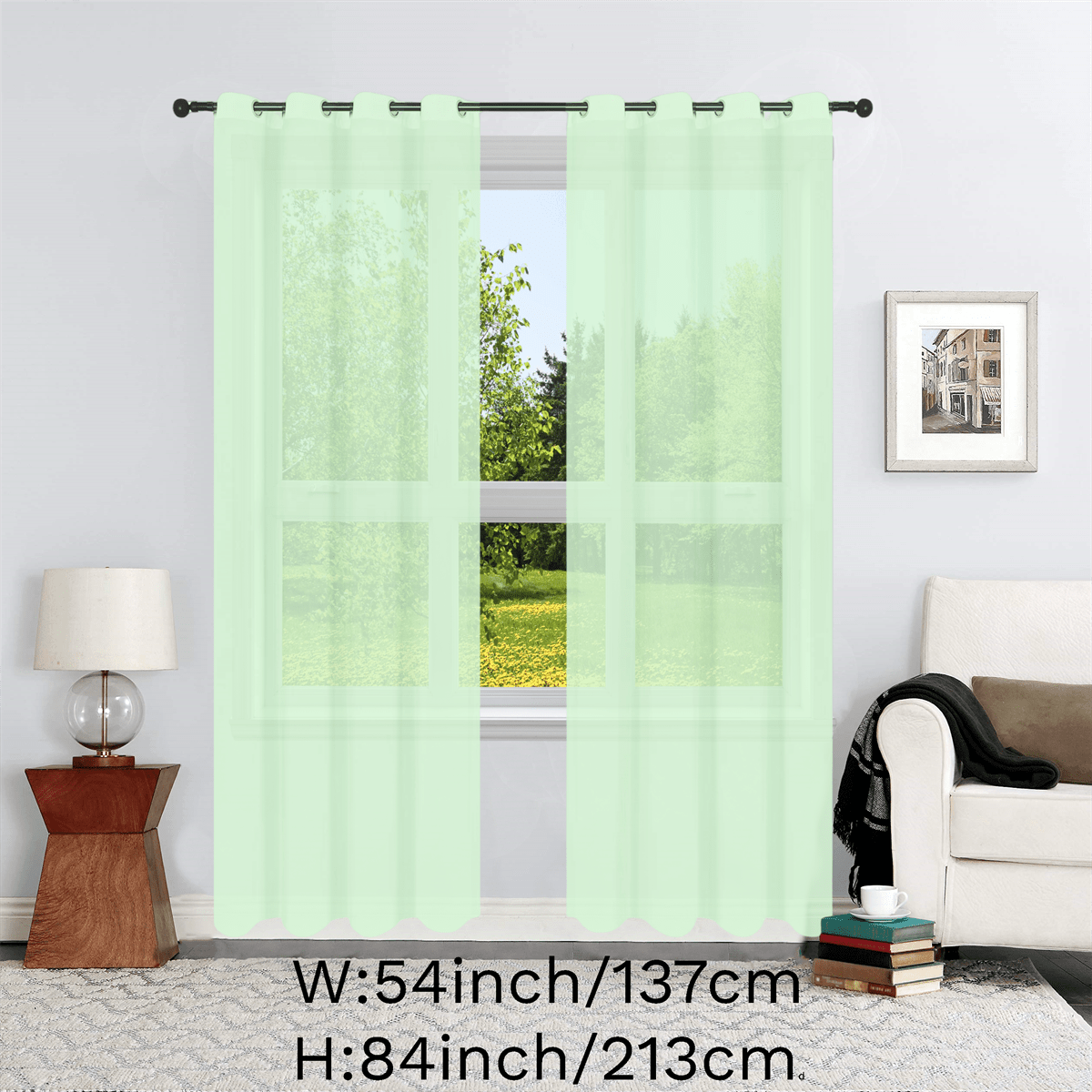 1pc Solid Lightweight Voile Sheer Curtain Panel - Soft, Light-Filtering, Grommet Top, Easy Hang - Perfect for Living Room, Dining Room Home Decor, Filtering Natural Light, Enhancing Interior Ambiance