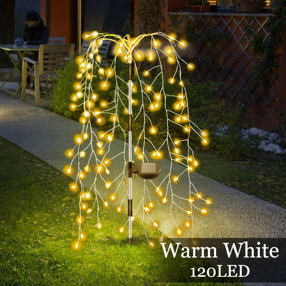 1pc Solar-Powered Firecracker Fireworks Lights - 120/200 LEDs, 8 Vibrant Modes, Durable, Energy-Efficient, Perfect for Patio, Garden, Pathway, Party, Camping, Picnic, Christmas, Ramadan, Halloween Decorations