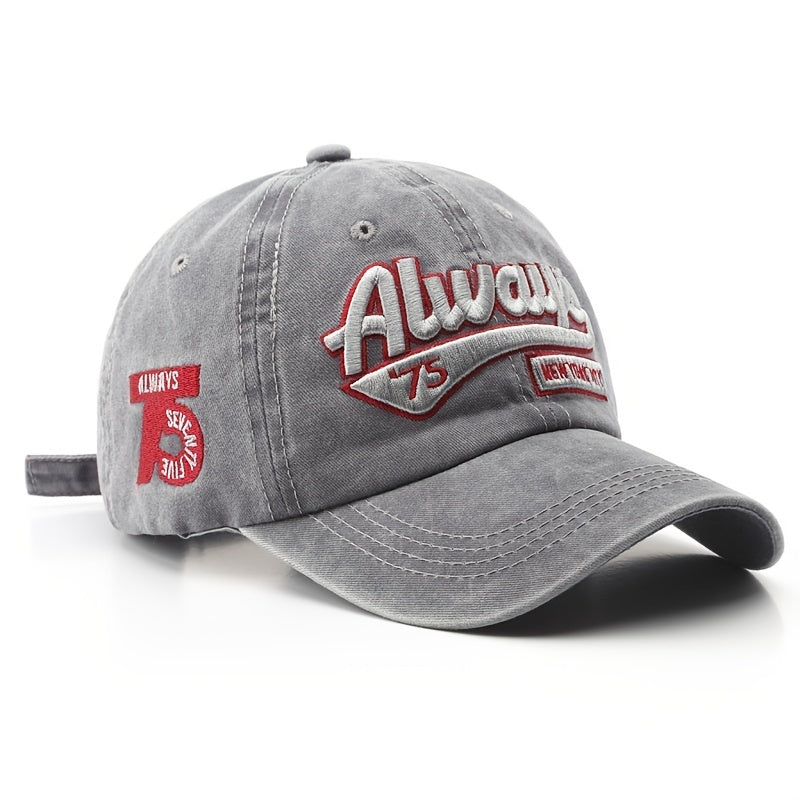 Men's Retro Baseball Hat Pattern Charms Embroidery Baseball Cap Sunshade Hat Spring And Autumn Male Character Street Baseball Cap