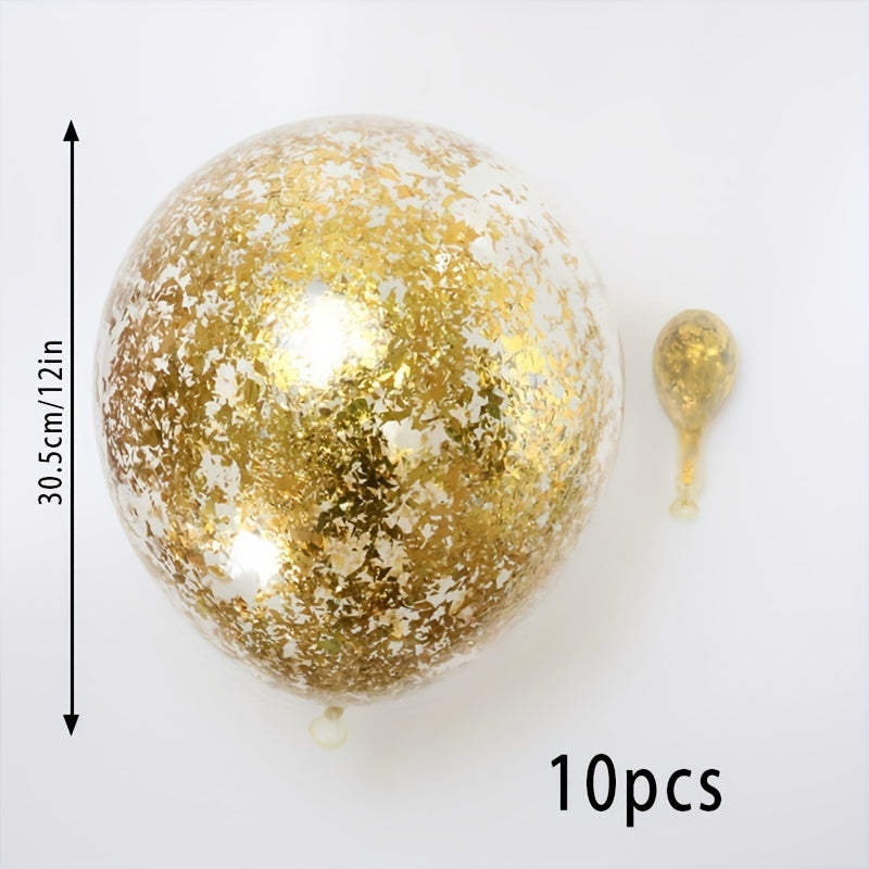10pcs Golden Color Confetti Balloons - Perfect for Any Birthday Party Decorations! Easter gift