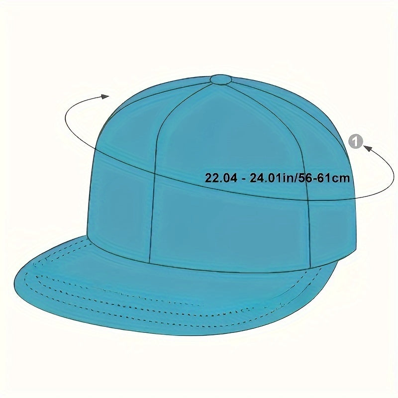 1pc Punk Style Men & Women Adjustable Hip-hop Hat - Water-Resistant PVC Coated, Non-Stretch Polyester Fabric, Knitted, Hand Washable, Casual Sun Baseball Cap, Perfect Gift for Men & Women